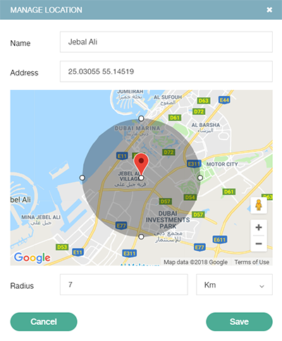 Setting up a location in BLUairspace